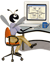 Bug sitting at Desk (Anna Lee Tic)